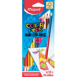 Crayon de couleur 18cm e 12cl bicolores color'peps fsc 100% Maped
