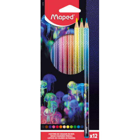 Crayon de couleur x12 et 18cm DEEPSEA PARADISE MAPED