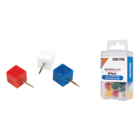 Punaise en cube bte de 20pcs coul ass MINTRA