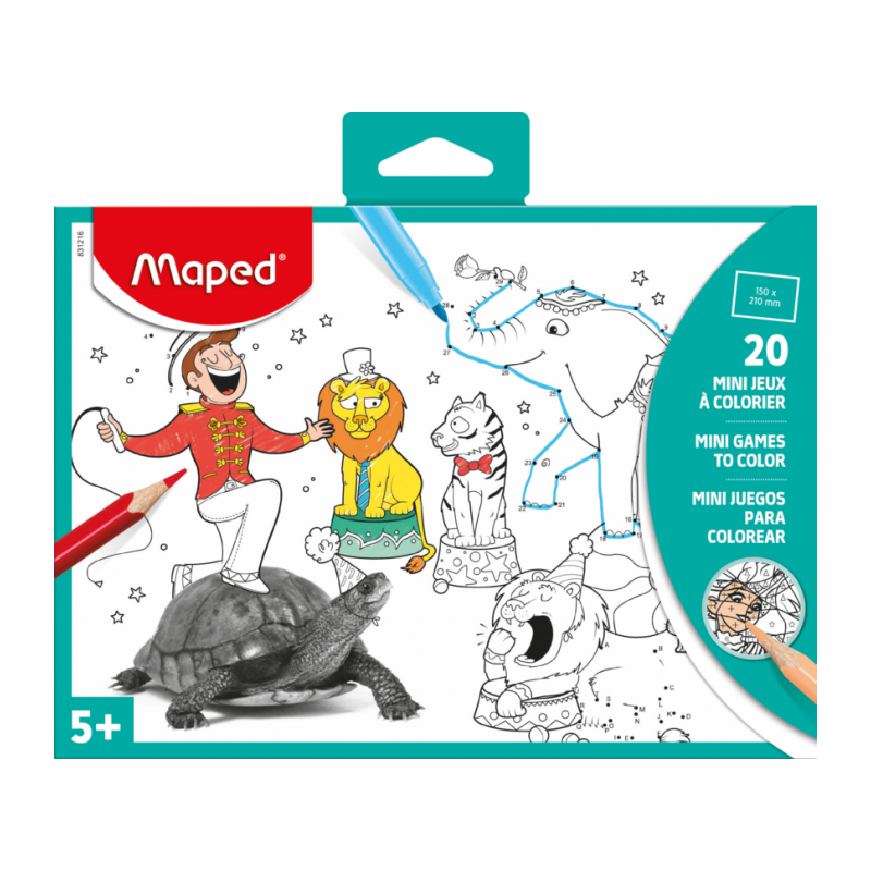 Set de 20 supports coloriage MINI JEUX A5 Maped