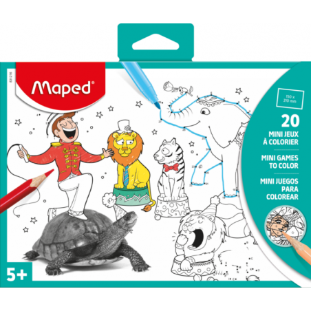 Set de 20 supports coloriage MINI JEUX A5 Maped
