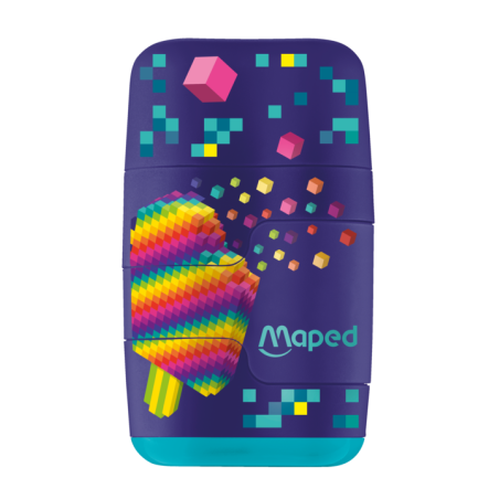 Duo taille-crayon et gomme 2-en-1 display PIXEL PARTY Maped