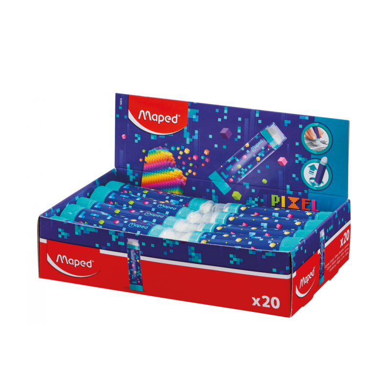 Gomme blanche bâton display PIXEL PARTY Maped