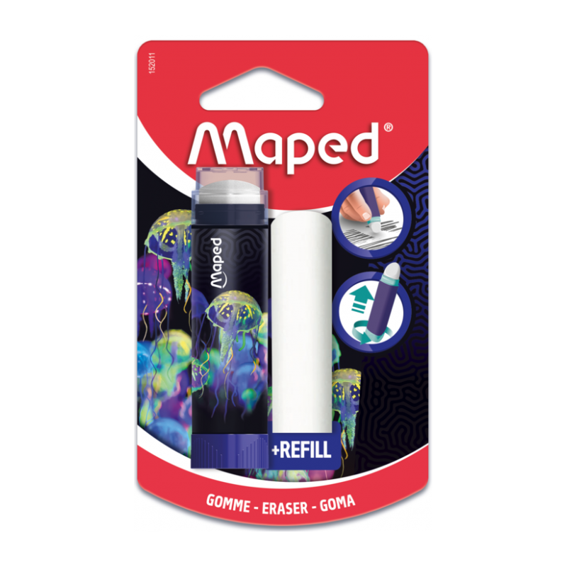 Gomme blanche bâton +recharge en blister DEEPSEA PARADISE Maped