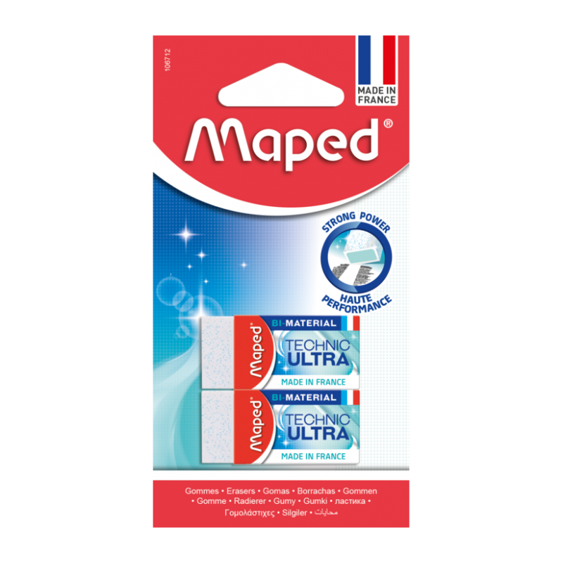 Gomme technique ULTRA blister de 2 Maped