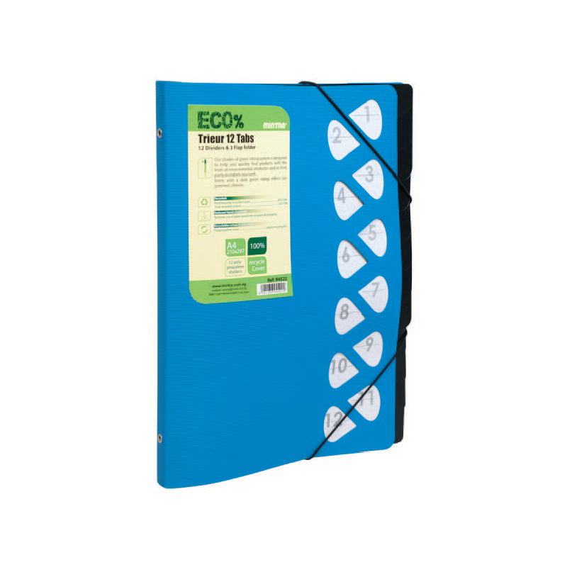 Trieur de document polypro 12 positions ECO% MINTRA