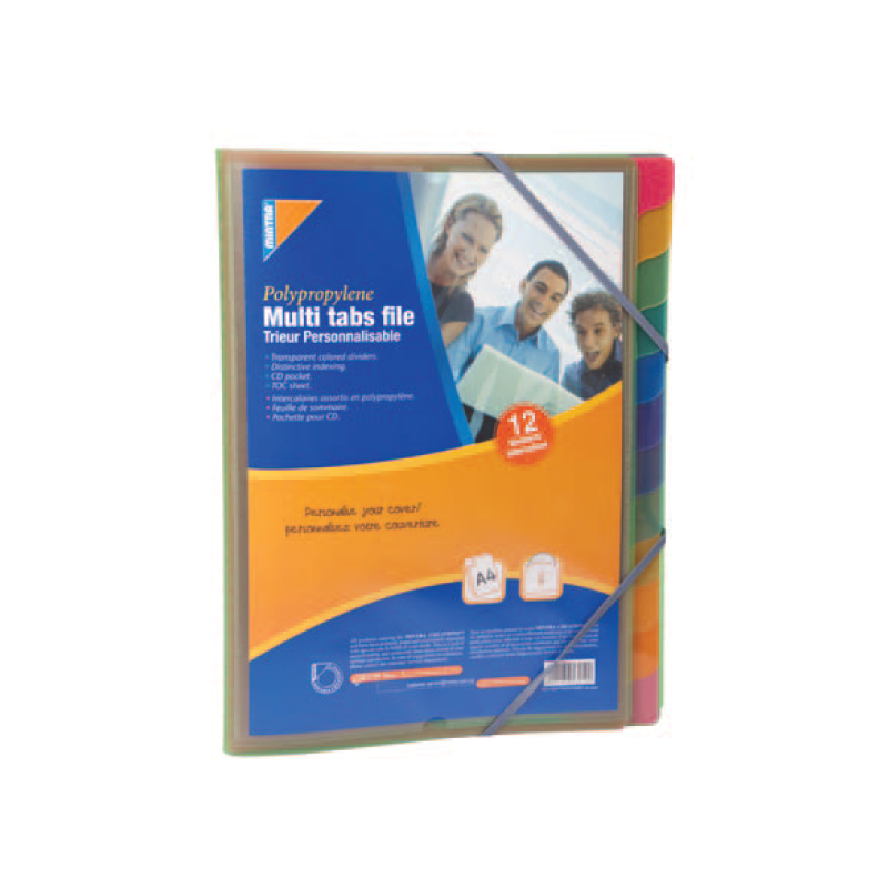 Trieur de document polypro 12 positions personnalisable MINTRA