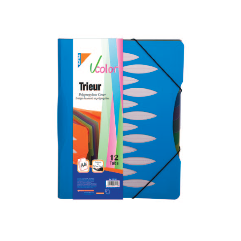 Trieur de document polypro 12 positions V-COLOR MINTRA