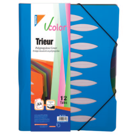 Trieur de document polypro 12 positions V-COLOR MINTRA