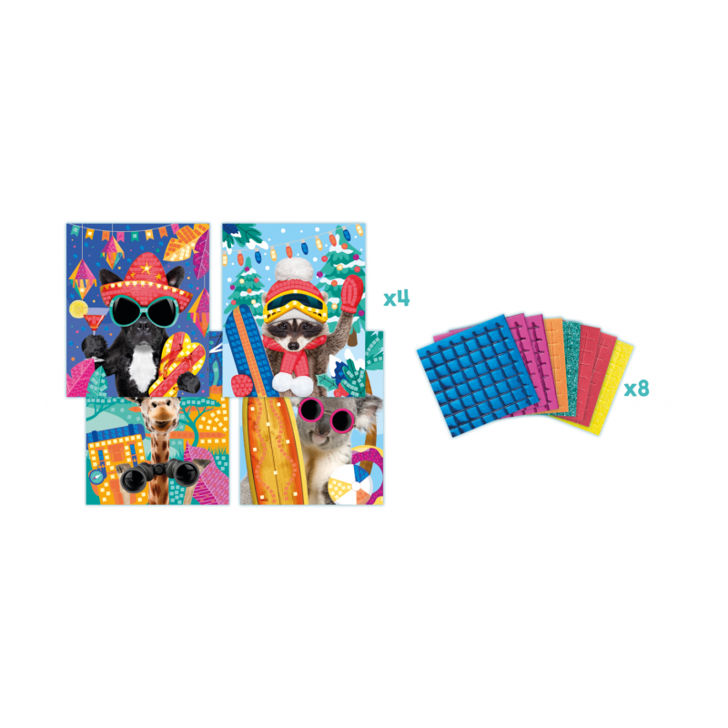 Set de mousse adhésive colorée PHOTO MOSAICS ADVENTURE  ANIMALS CREAT