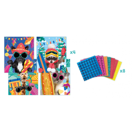 Set de mousse adhésive colorée PHOTO MOSAICS ADVENTURE  ANIMALS CREAT
