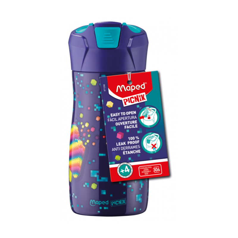 Gourde inox Concept kids 430ml PIXEL PARTY MAPED