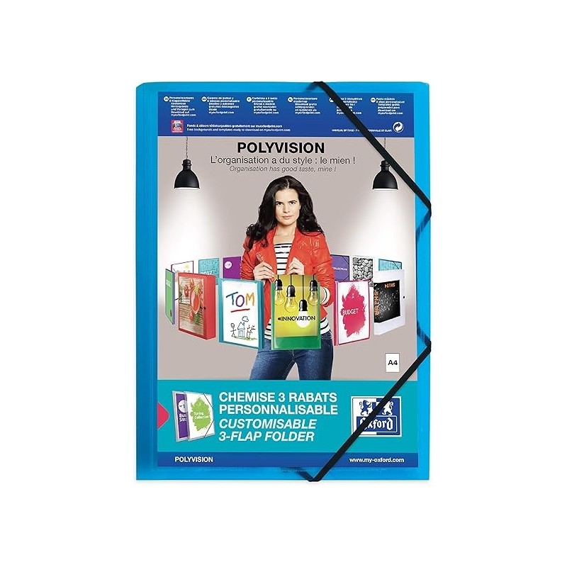 Chemise 3 rabats à élastique Polyvision Translucide Bleu Elba