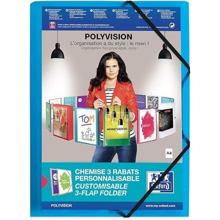 Chemise 3 rabats à élastique Polyvision Translucide Bleu Elba