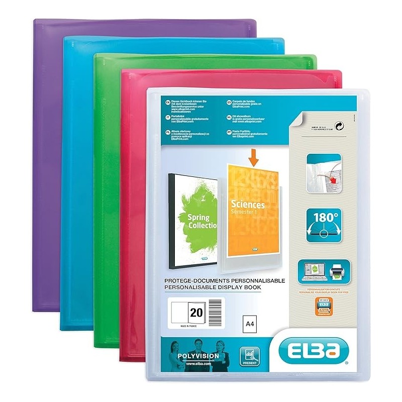 Protège document Polyvision 40 vues Opaque Elba