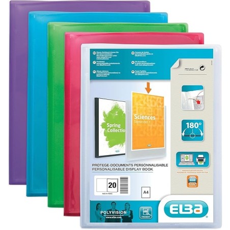 Protège document Polyvision 40 vues Opaque Elba