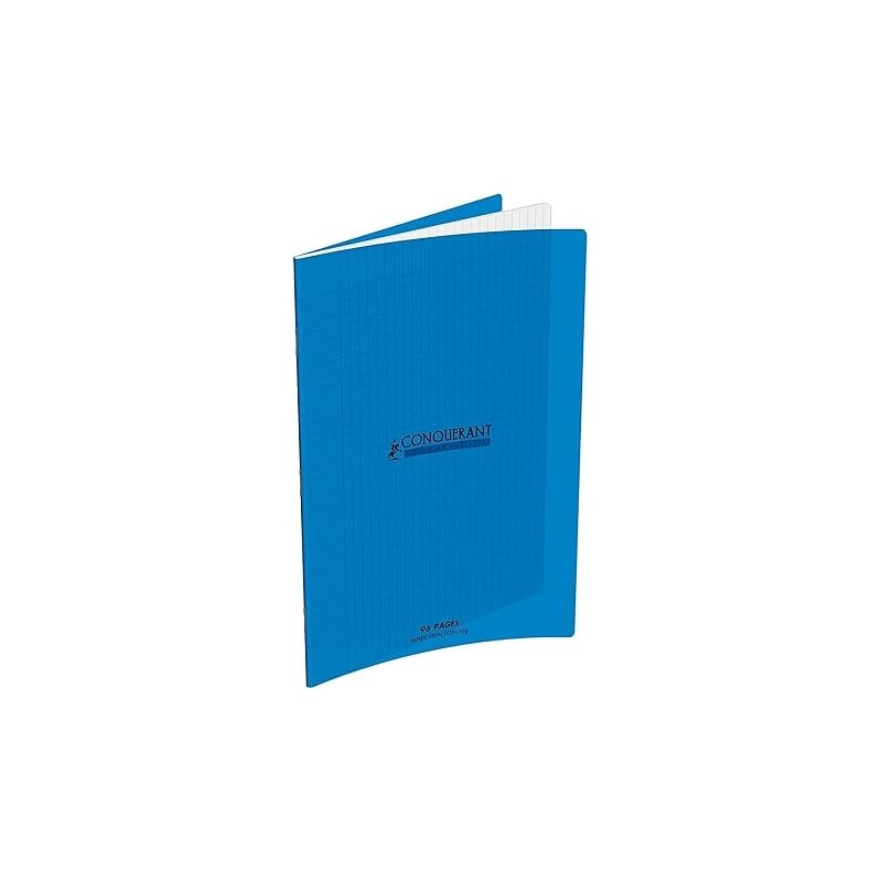 Cahier 17x22 seyes 96p 90g couv PP avec rabat Conquérant