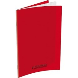 Cahier 17x22 seyes 96p 90g couv PP avec rabat Conquérant