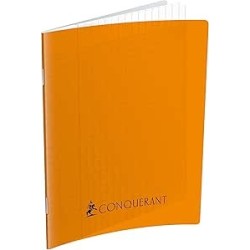 Cahier 17x22 seyes 192p 70g couverture plastique Conquerant