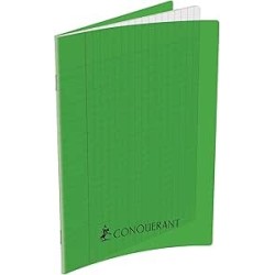 Cahier 17x22 seyes 192p 70g couverture plastique Conquerant