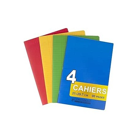 Cahier 24x32 séyès 96p 90g couv PP Conquérant