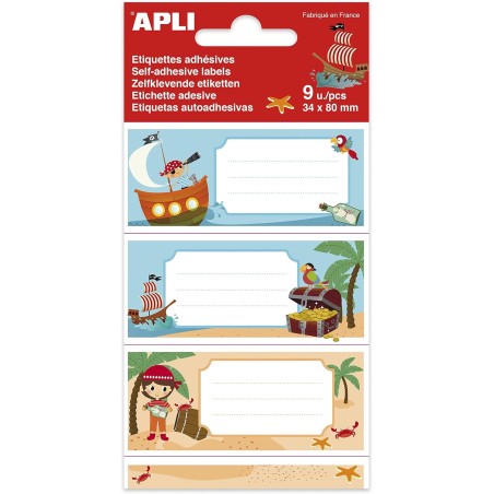 Etiquette décorée adventure pirates 15166 APLI