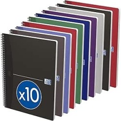 Cahier A4 96p 90g 5x5 essentials assortis Oxford