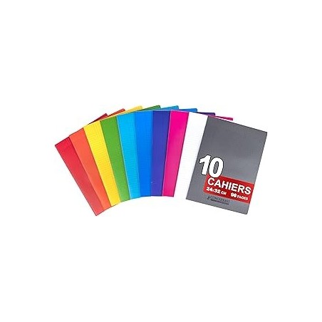 Cahier A4 100p 90g 5x5 réliure int. couv PP Conquérant