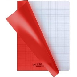 Cahier A4 100p 90g 5x5 réliure int. couv PP Conquérant