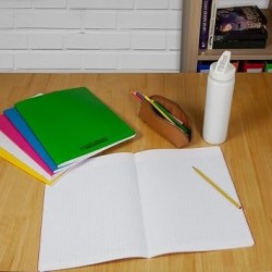 Cahier A4 100p 90g 5x5 réliure int. couv PP Conquérant