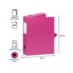 Boîte de classement polypro dos 60 assortie Viquel