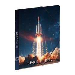 Chemise 3rabats à élastique A4 Carton SPACE CONQUEST  VIQUEL