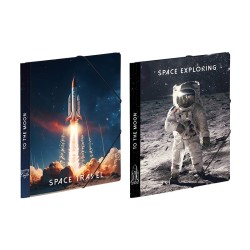 Chemise 3rabats à élastique A4 Carton SPACE CONQUEST  VIQUEL