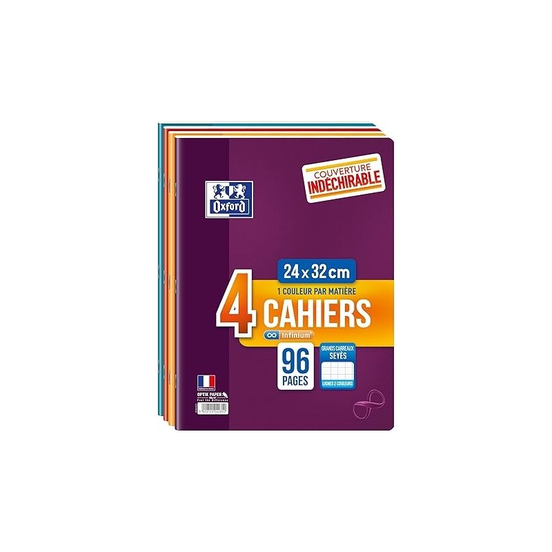 Cahier Infinium A4 seyes 96p 90g Oxford
