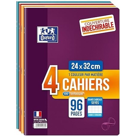 Cahier Infinium A4 seyes 96p 90g Oxford