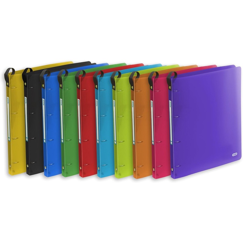 Classeur A4 4 anneaux ronds dos 20 PP transl. incolore Elba 2nd life