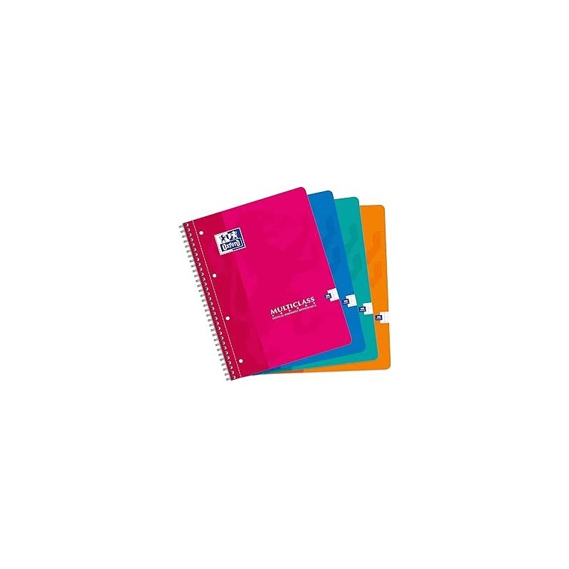 Cahier int.180p 90g seyes multiclass assortis Oxford
