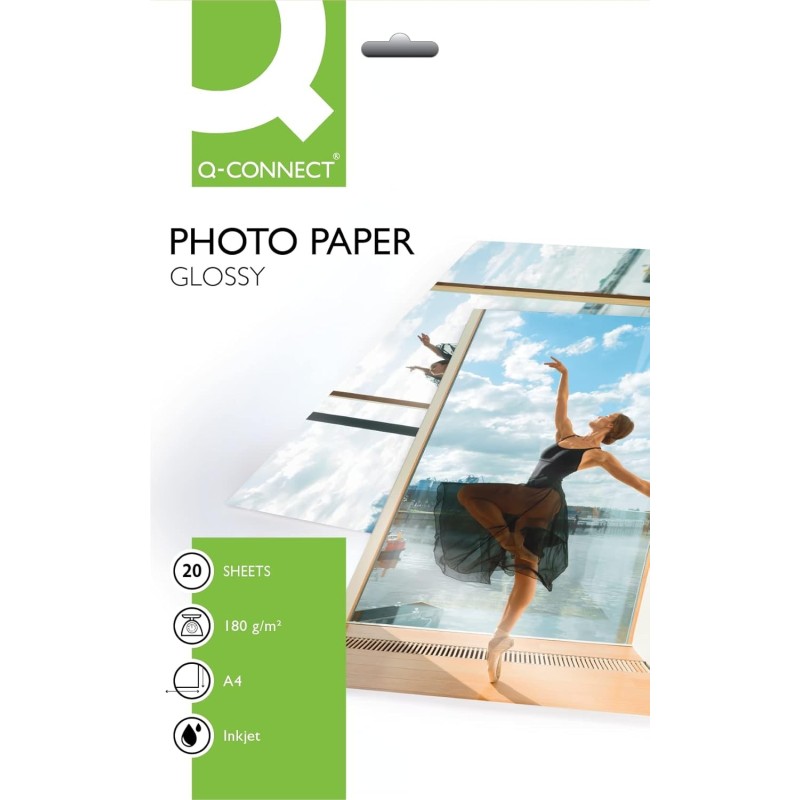 Papier photo A4 glacé ultra brillant 180g Q-connect