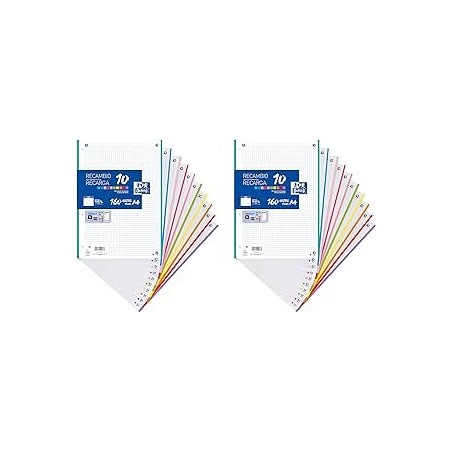 Feuille mobile A4 seyes assorties 200p 80g Oxford