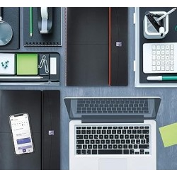 Agenda oxford office 15x211sem sur 2pages 2024 gris élastique noir français