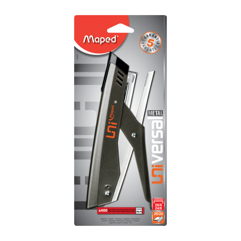 Agrafeuse à pince  24-26/6 + agrafe ss blister Universal Maped