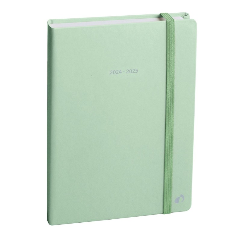 Agenda scolaire 23-24 ML Pastel vert CR élast 12x17 1281617Q QUOVADIS