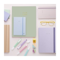 Agenda scolaire 23-24 ML Pastel vert CR élast 12x17 1281617Q QUOVADIS