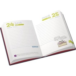 Agenda 1j par page L'étudiant BAC PVC 12X18 352P 24-25 NOIR FRANÇAIS