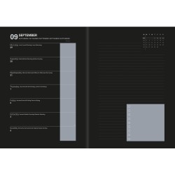 Agenda -Plan Note ML -Black edition - 15x21-16 mois QUO VADIS