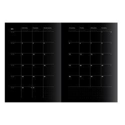 Agenda -Plan Note ML -Black edition - 15x21-16 mois QUO VADIS