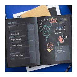 Agenda -Plan Note ML -Black edition - 15x21-16 mois QUO VADIS