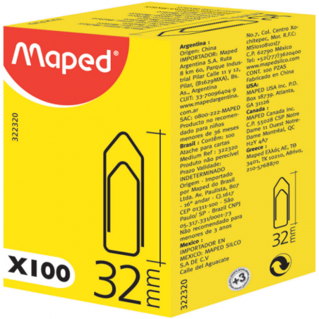 Attache lettre 32mm bte de 100 Maped