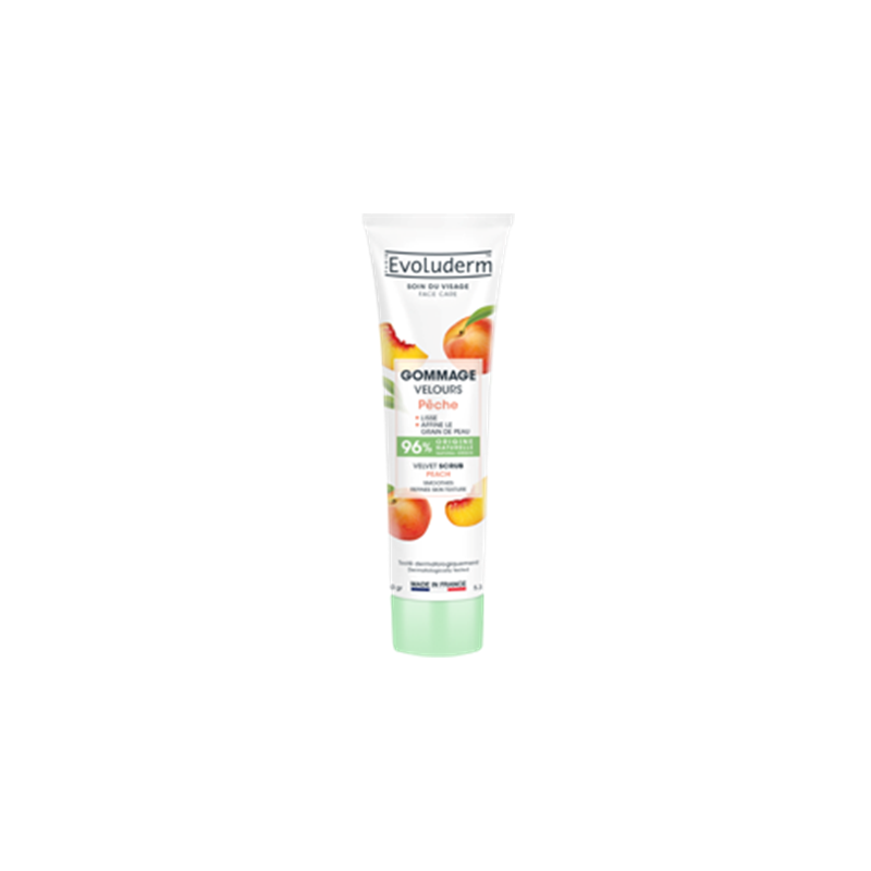 Gommage pêche velvet 150g Vegan Evoluderm 22006