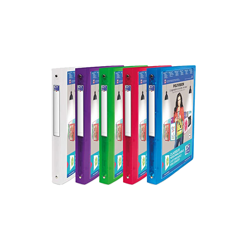 Classeur 4 anneaux A4 translucide Polyvision Dos 30 Elba